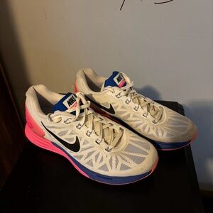 Nike White and Pink Athletic Shoes for women